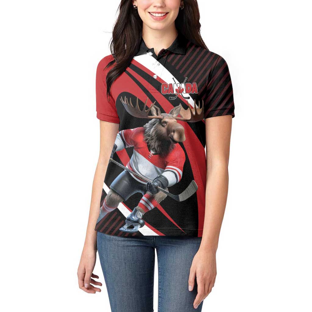 Canada Hockey Personalized Women Polo Shirt Go Canada Go