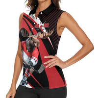 Canada Hockey Personalized Women Sleeveless Polo Shirt Go Canada Go