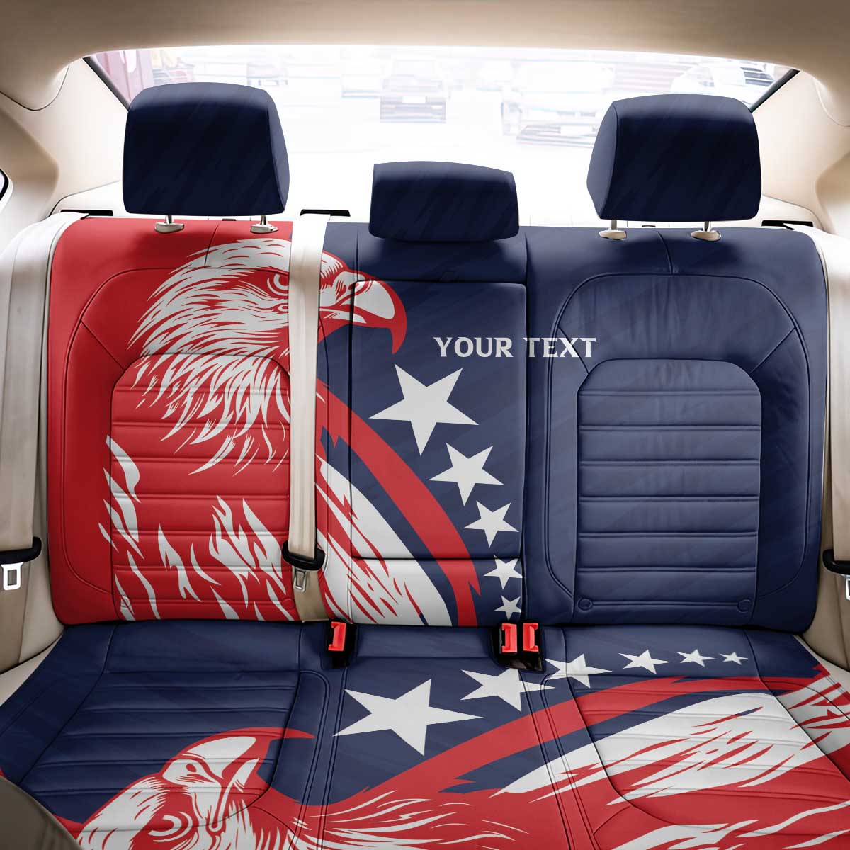 USA Hockey Personalized Eagle Back Car Seat Cover Shoot For The Stars