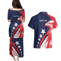 USA Hockey Personalized Eagle Couples Matching Puletasi and Hawaiian Shirt Shoot For The Stars