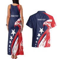 USA Hockey Personalized Eagle Couples Matching Tank Maxi Dress and Hawaiian Shirt Shoot For The Stars