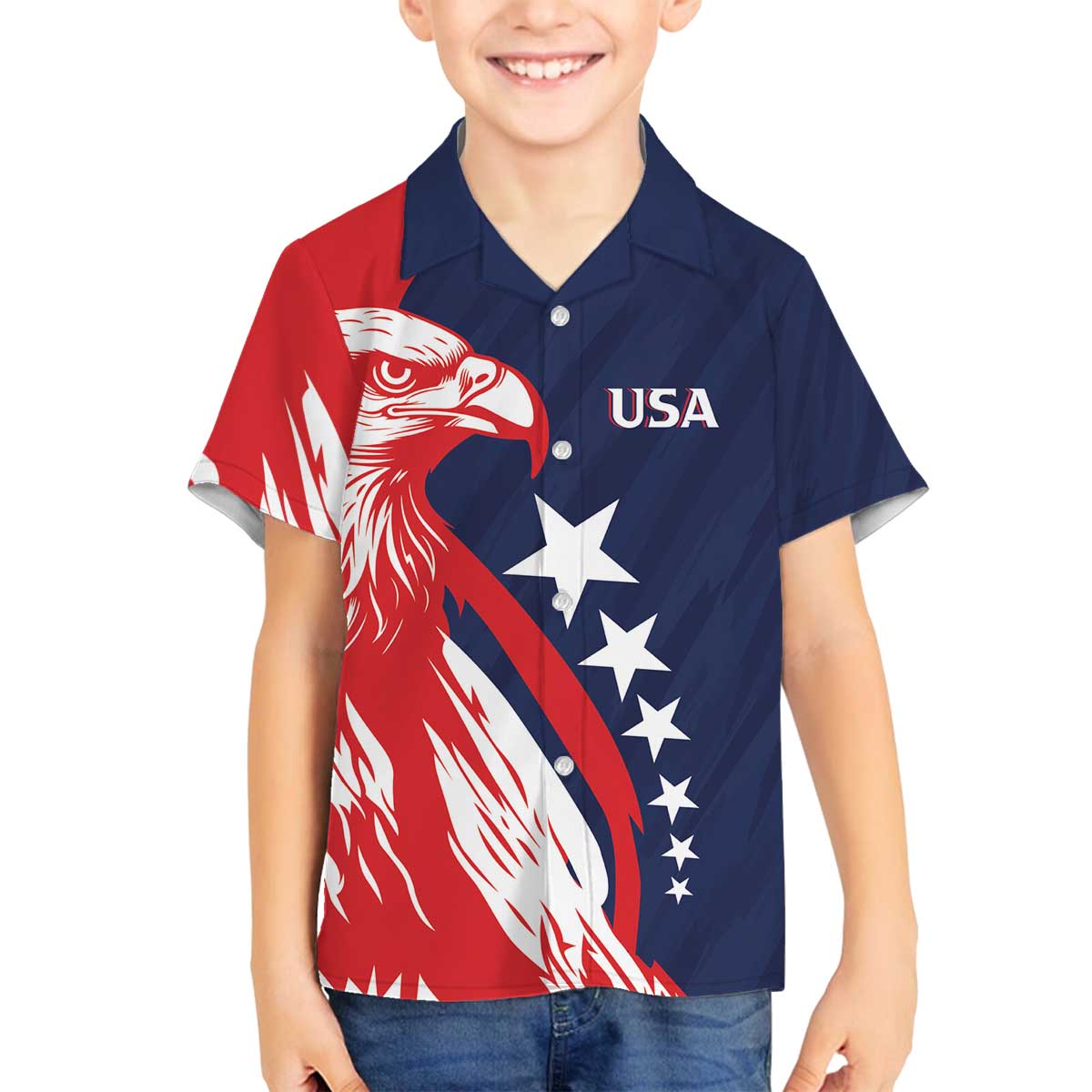 USA Hockey Personalized Eagle Family Matching Off The Shoulder Long Sleeve Dress and Hawaiian Shirt Shoot For The Stars