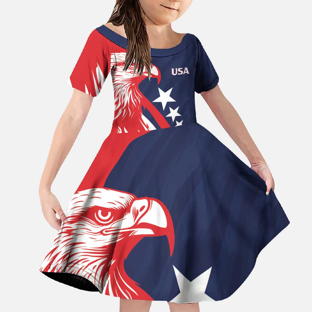 USA Hockey Personalized Eagle Family Matching Short Sleeve Bodycon Dress and Hawaiian Shirt Shoot For The Stars