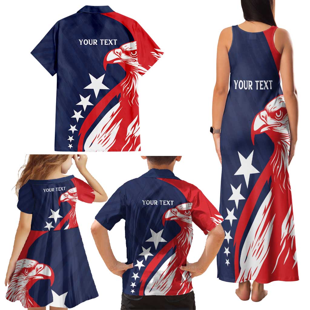USA Hockey Personalized Eagle Family Matching Tank Maxi Dress and Hawaiian Shirt Shoot For The Stars