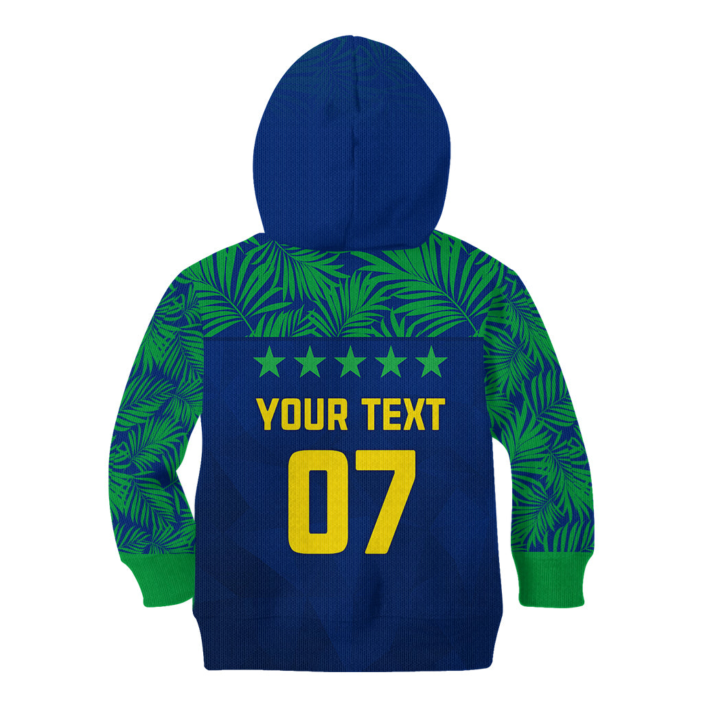 Personalised Brazil Football Kid Hoodie Women's WC 2023 Selecao - Wonder Print Shop