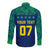 Personalised Brazil Football Long Sleeve Button Shirt Women's WC 2023 Selecao - Wonder Print Shop
