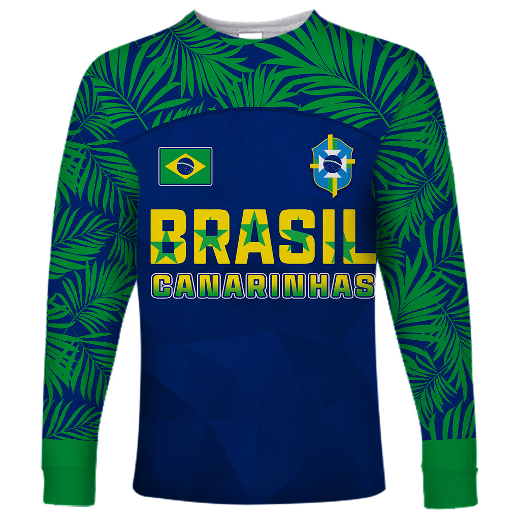 Personalised Brazil Football Long Sleeve Shirt Women's WC 2023 Selecao - Wonder Print Shop