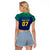 Personalised Brazil Football Raglan Cropped T Shirt Women's WC 2023 Selecao - Wonder Print Shop