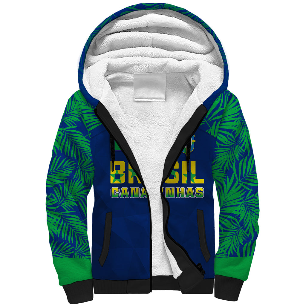Personalised Brazil Football Sherpa Hoodie Women's WC 2023 Selecao - Wonder Print Shop
