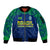 Personalised Brazil Football Sleeve Zip Bomber Jacket Women's WC 2023 Selecao - Wonder Print Shop