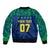 Personalised Brazil Football Sleeve Zip Bomber Jacket Women's WC 2023 Selecao - Wonder Print Shop