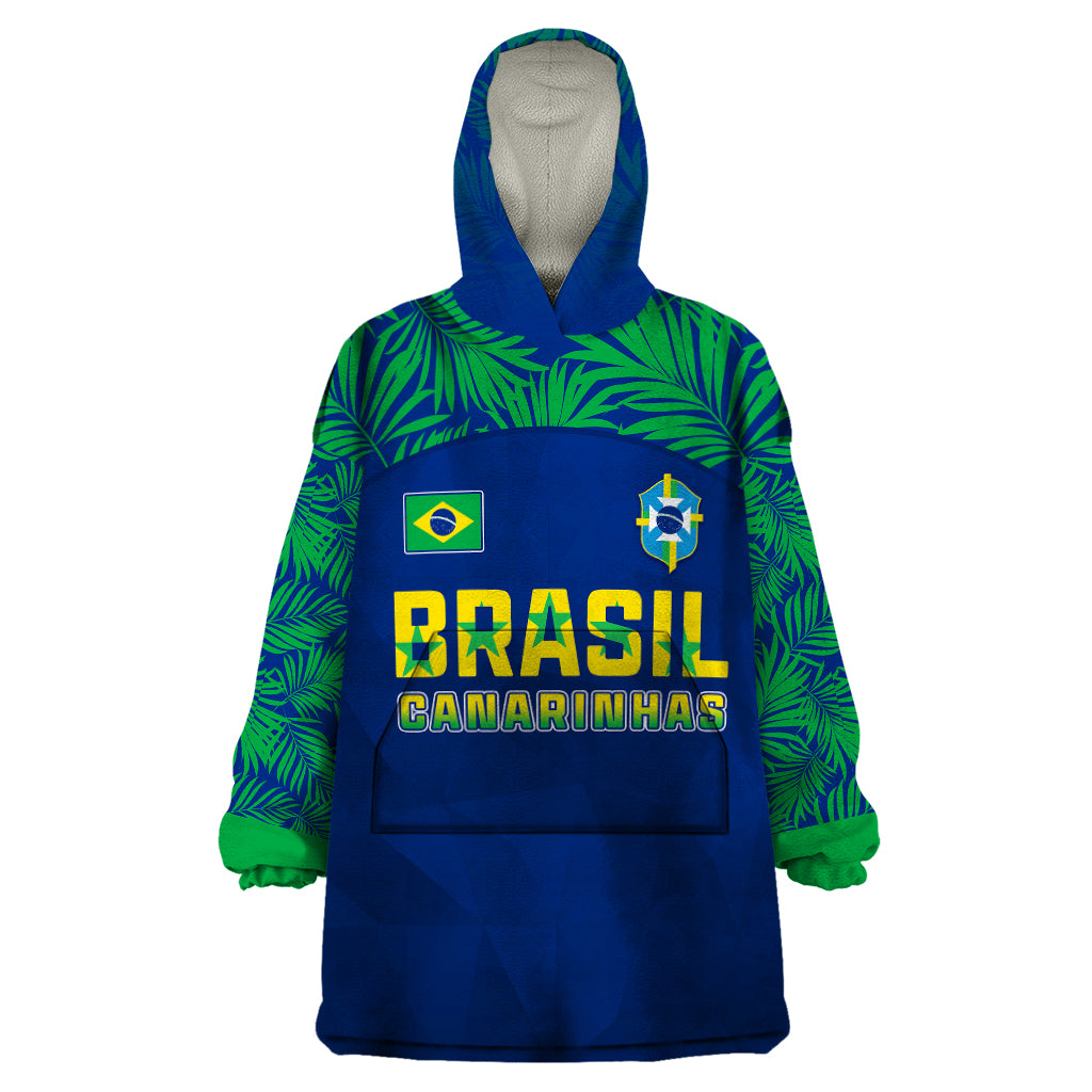 Personalised Brazil Football Wearable Blanket Hoodie Women's WC 2023 Selecao - Wonder Print Shop