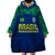 Personalised Brazil Football Wearable Blanket Hoodie Women's WC 2023 Selecao - Wonder Print Shop