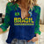 Personalised Brazil Football Women Casual Shirt Women's WC 2023 Selecao - Wonder Print Shop