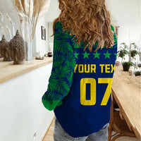 Personalised Brazil Football Women Casual Shirt Women's WC 2023 Selecao - Wonder Print Shop