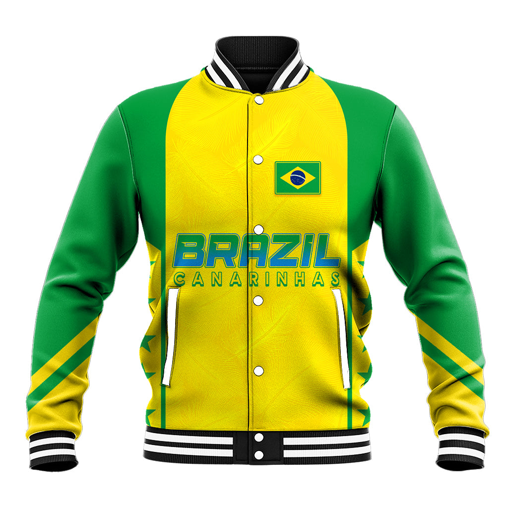 Personalised Brazil Football Baseball Jacket Women's WC 2023 Canarinhas LT7 - Wonder Print Shop