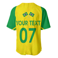 Personalised Brazil Football Baseball Jersey Women's WC 2023 Canarinhas LT7 - Wonder Print Shop