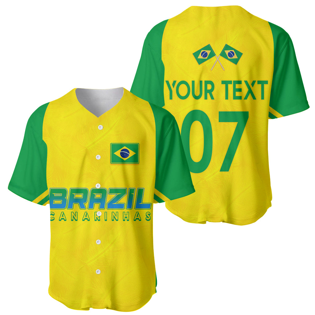 Personalised Brazil Football Baseball Jersey Women's WC 2023 Canarinhas LT7 - Wonder Print Shop