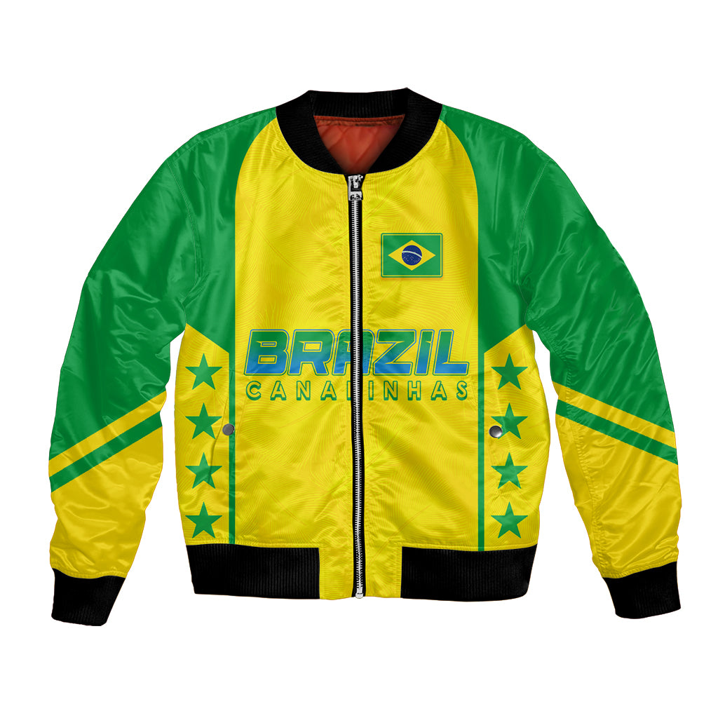 Personalised Brazil Football Bomber Jacket Women's WC 2023 Canarinhas LT7 - Wonder Print Shop