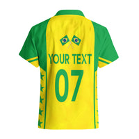 Personalised Brazil Football Hawaiian Shirt Women's WC 2023 Canarinhas - Wonder Print Shop