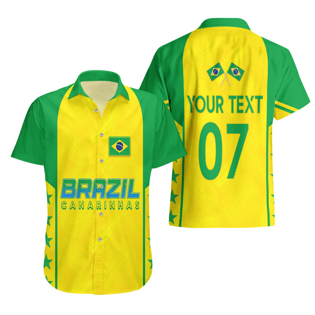 Personalised Brazil Football Hawaiian Shirt Women's WC 2023 Canarinhas - Wonder Print Shop