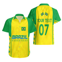 Personalised Brazil Football Hawaiian Shirt Women's WC 2023 Canarinhas - Wonder Print Shop