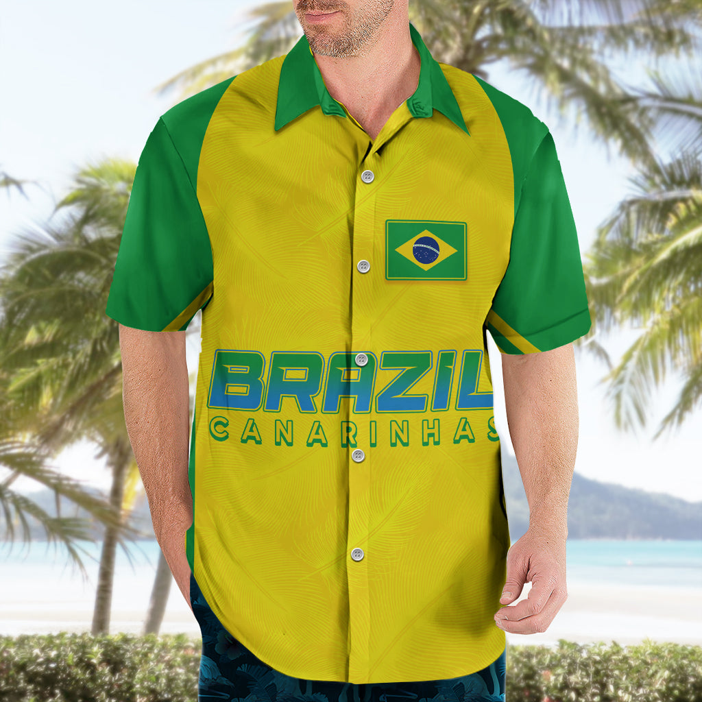Personalised Brazil Football Hawaiian Shirt Women's WC 2023 Canarinhas - Wonder Print Shop