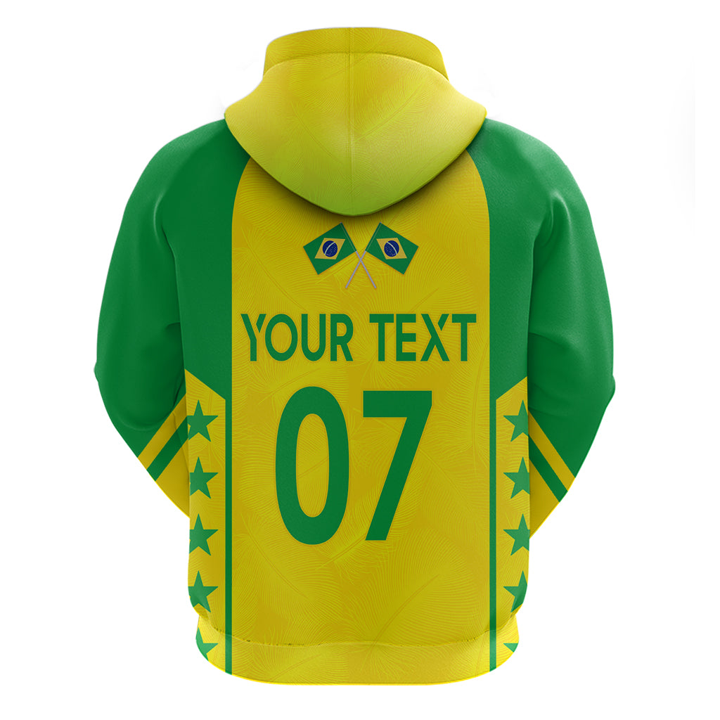Personalised Brazil Football Hoodie Women's WC 2023 Canarinhas - Wonder Print Shop