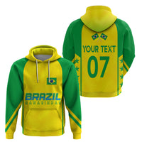 Personalised Brazil Football Hoodie Women's WC 2023 Canarinhas - Wonder Print Shop