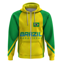 Personalised Brazil Football Hoodie Women's WC 2023 Canarinhas - Wonder Print Shop