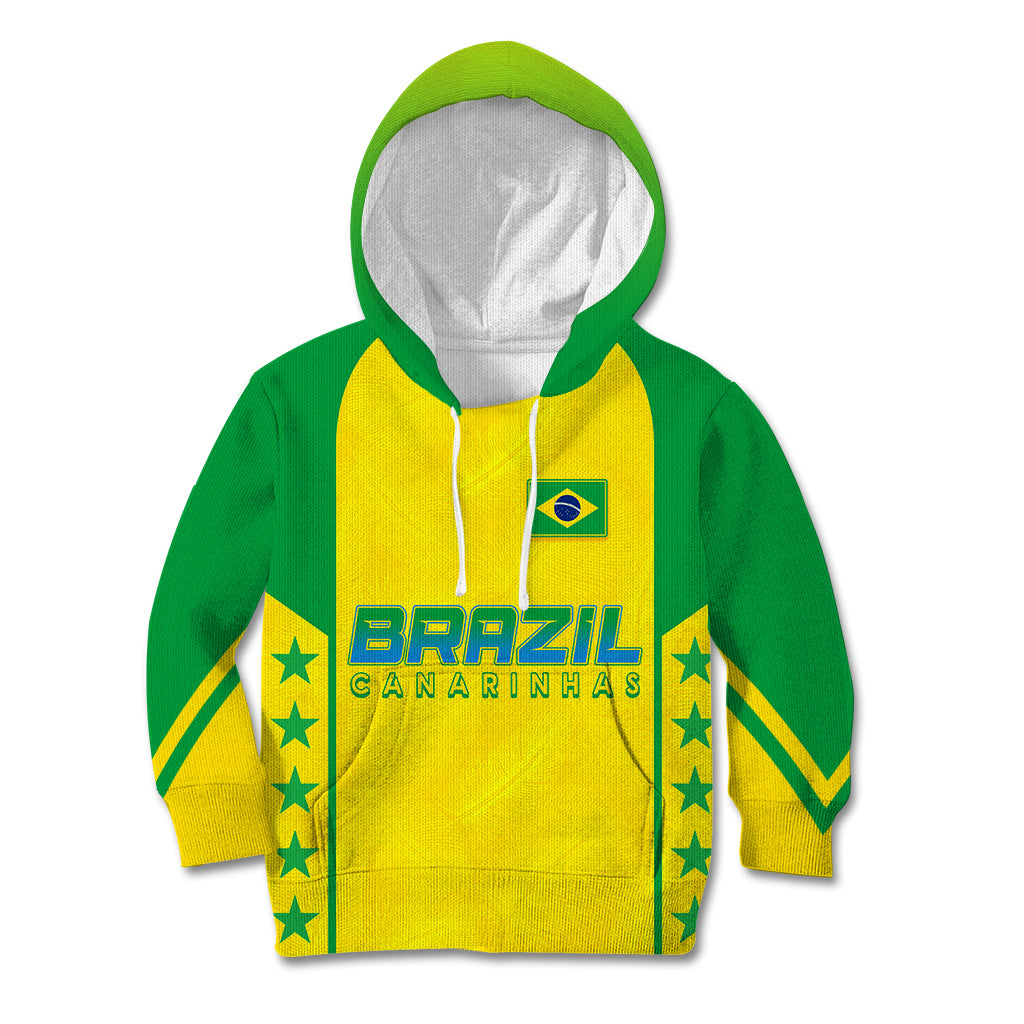 Personalised Brazil Football Kid Hoodie Women's WC 2023 Canarinhas - Wonder Print Shop