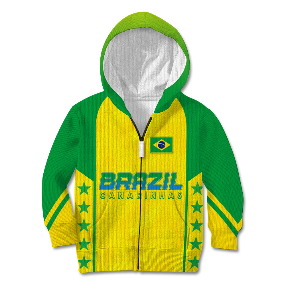 Personalised Brazil Football Kid Hoodie Women's WC 2023 Canarinhas - Wonder Print Shop