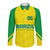 Personalised Brazil Football Long Sleeve Button Shirt Women's WC 2023 Canarinhas - Wonder Print Shop
