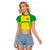 Personalised Brazil Football Raglan Cropped T Shirt Women's WC 2023 Canarinhas - Wonder Print Shop