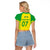Personalised Brazil Football Raglan Cropped T Shirt Women's WC 2023 Canarinhas - Wonder Print Shop