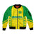Personalised Brazil Football Sleeve Zip Bomber Jacket Women's WC 2023 Canarinhas - Wonder Print Shop