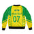 Personalised Brazil Football Sleeve Zip Bomber Jacket Women's WC 2023 Canarinhas - Wonder Print Shop