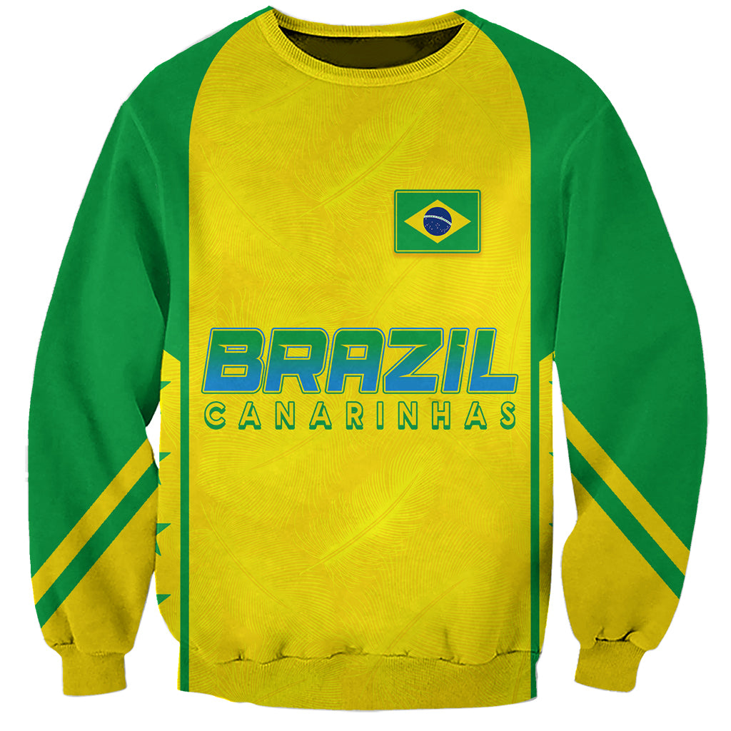 Personalised Brazil Football Sweatshirt Women's WC 2023 Canarinhas - Wonder Print Shop