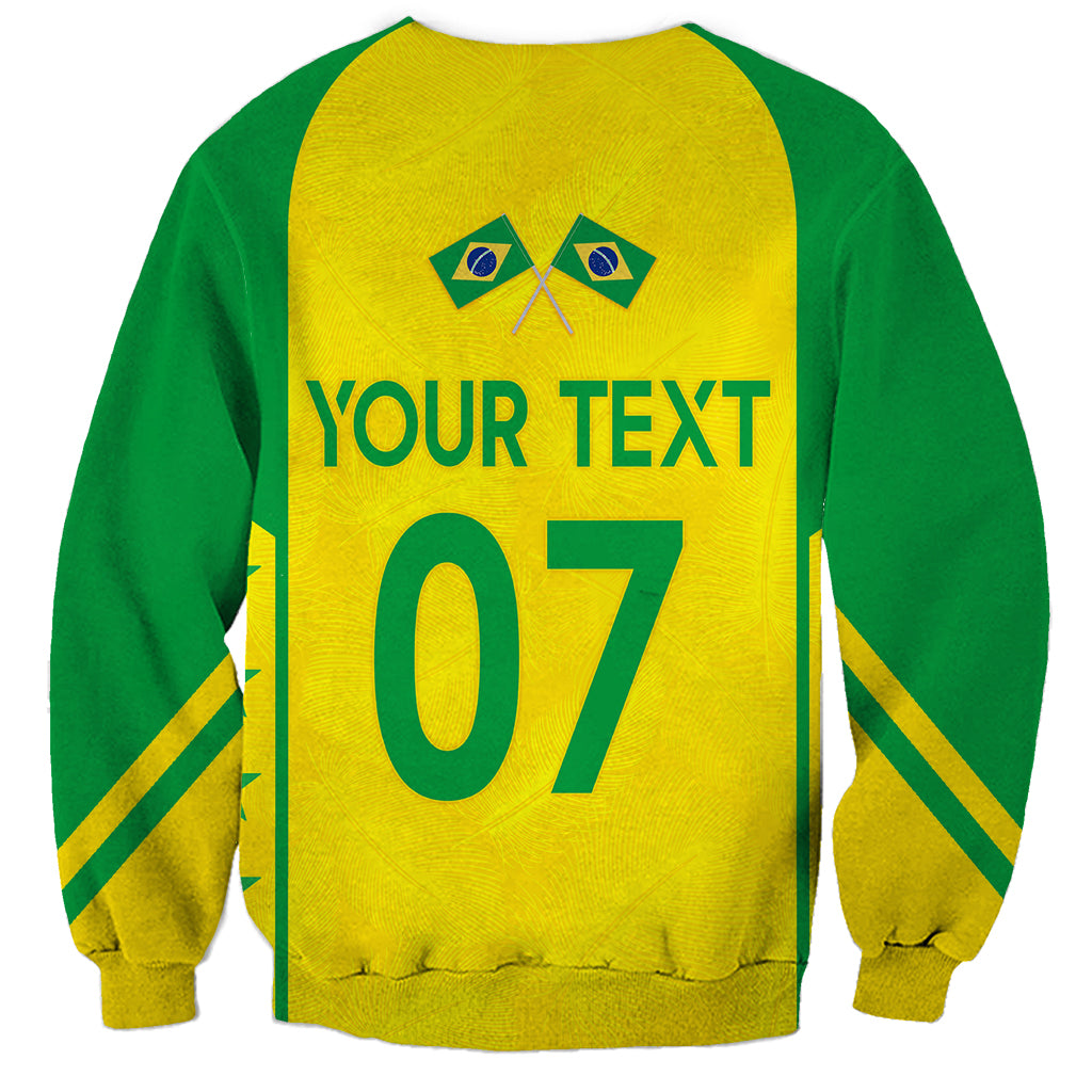 Personalised Brazil Football Sweatshirt Women's WC 2023 Canarinhas - Wonder Print Shop