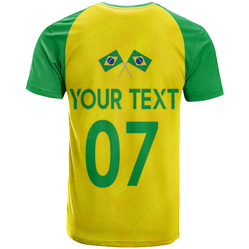 Personalised Brazil Football T Shirt Women's WC 2023 Canarinhas - Wonder Print Shop