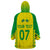 Personalised Brazil Football Wearable Blanket Hoodie Women's WC 2023 Canarinhas - Wonder Print Shop