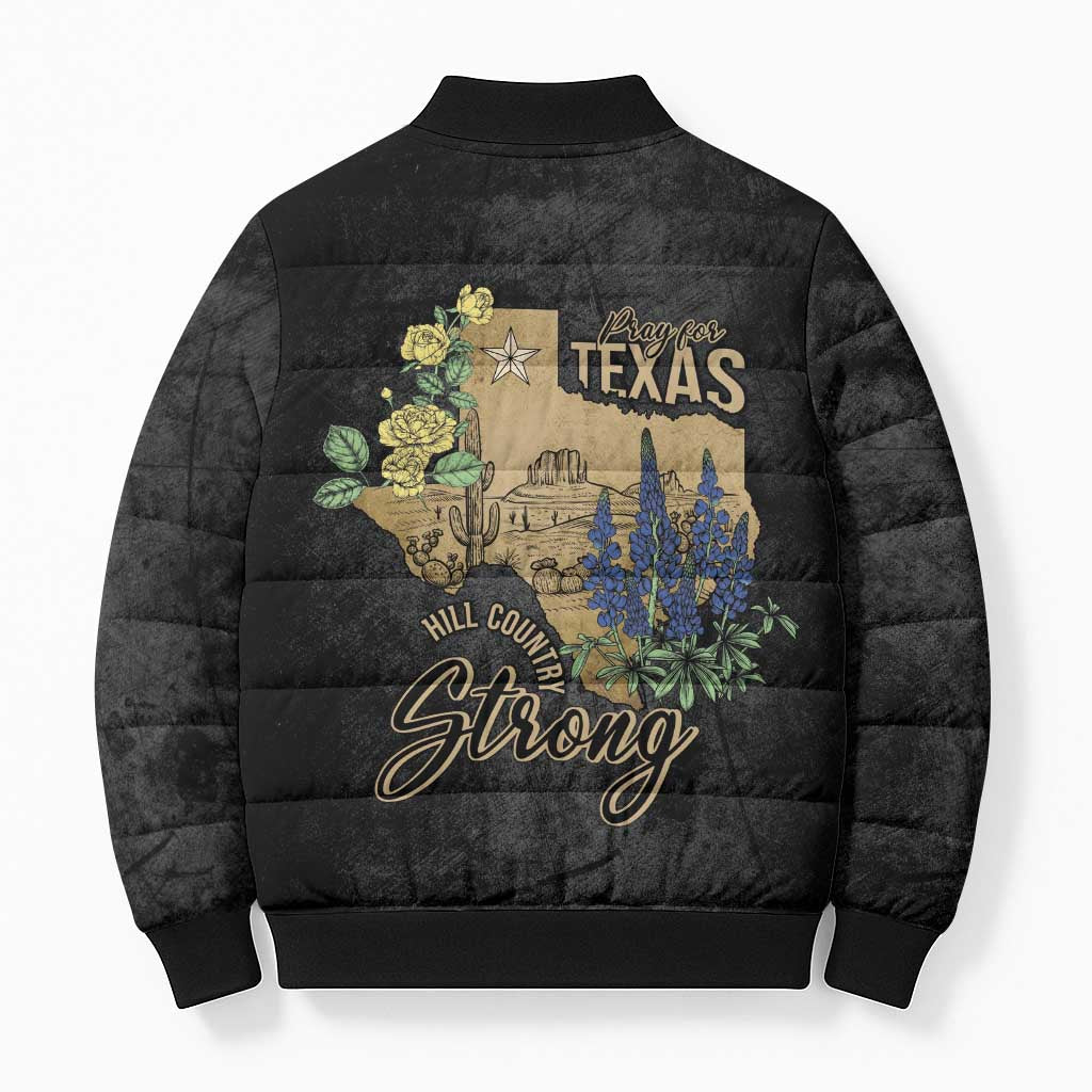 Pray for Texas Bomber Puffer Jacket Hill Country Strong - Wonder Print Shop