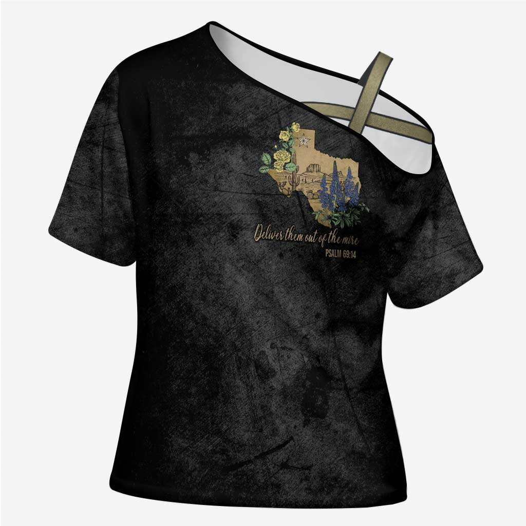 Pray for Texas Cross Shoulder Shirt Hill Country Strong - Wonder Print Shop