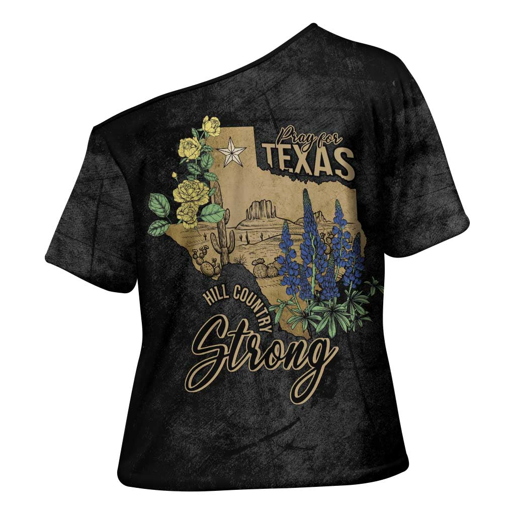 Pray for Texas Cross Shoulder Shirt Hill Country Strong - Wonder Print Shop