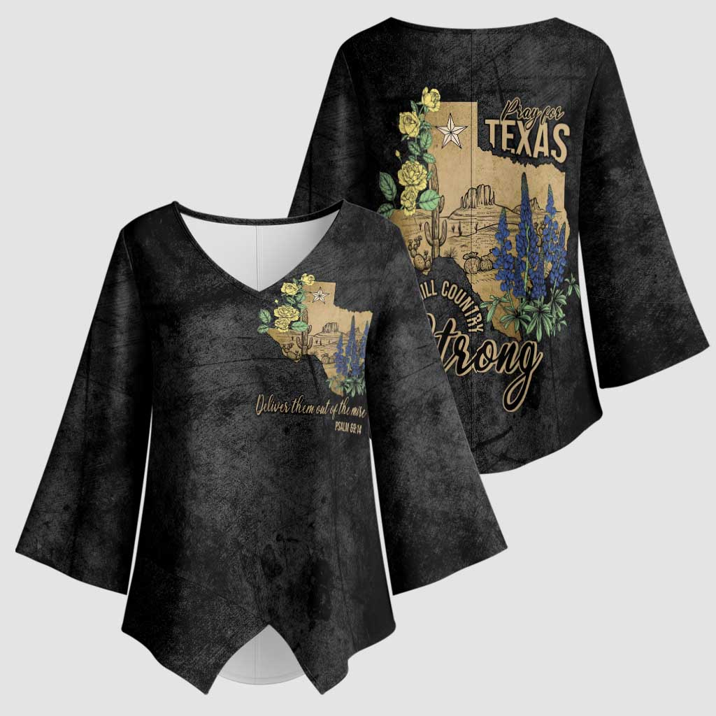 Pray for Texas Kimono Sleeve Blouse Hill Country Strong - Wonder Print Shop