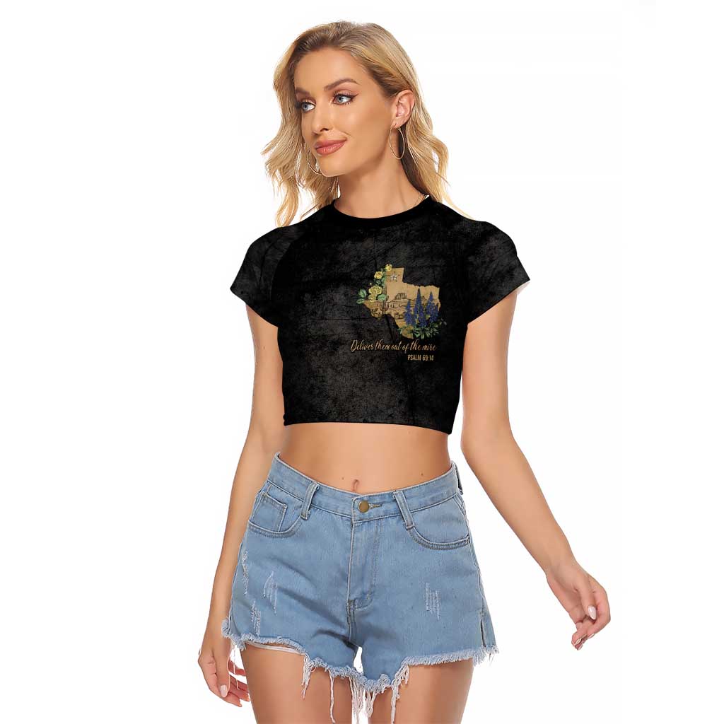 Pray for Texas Raglan Cropped T Shirt Hill Country Strong - Wonder Print Shop