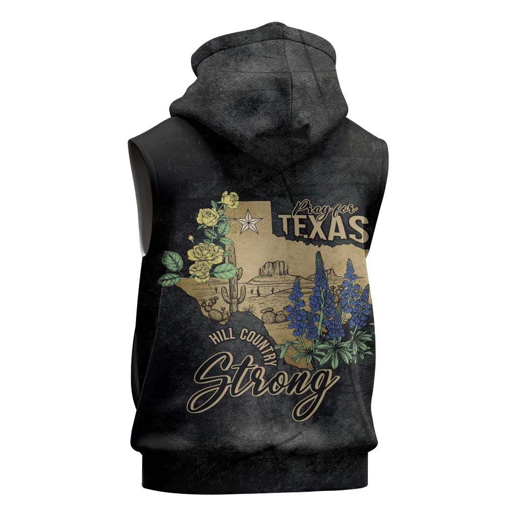 Pray for Texas Sleeveless Hoodie Hill Country Strong - Wonder Print Shop