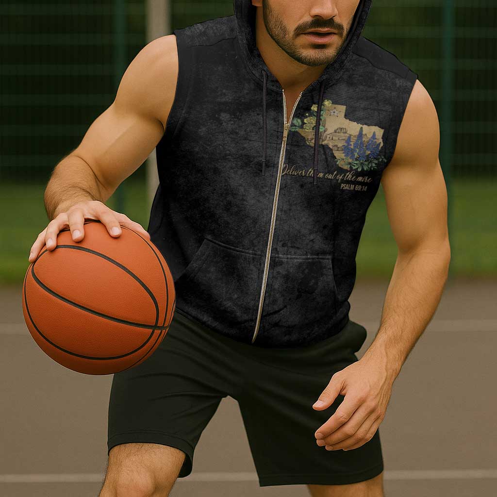 Pray for Texas Sleeveless Zip Hoodie Hill Country Strong - Wonder Print Shop