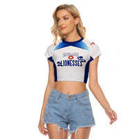 Personalised England Football Raglan Cropped T Shirt The Lionesses Women World Cup 2023 - Wonder Print Shop
