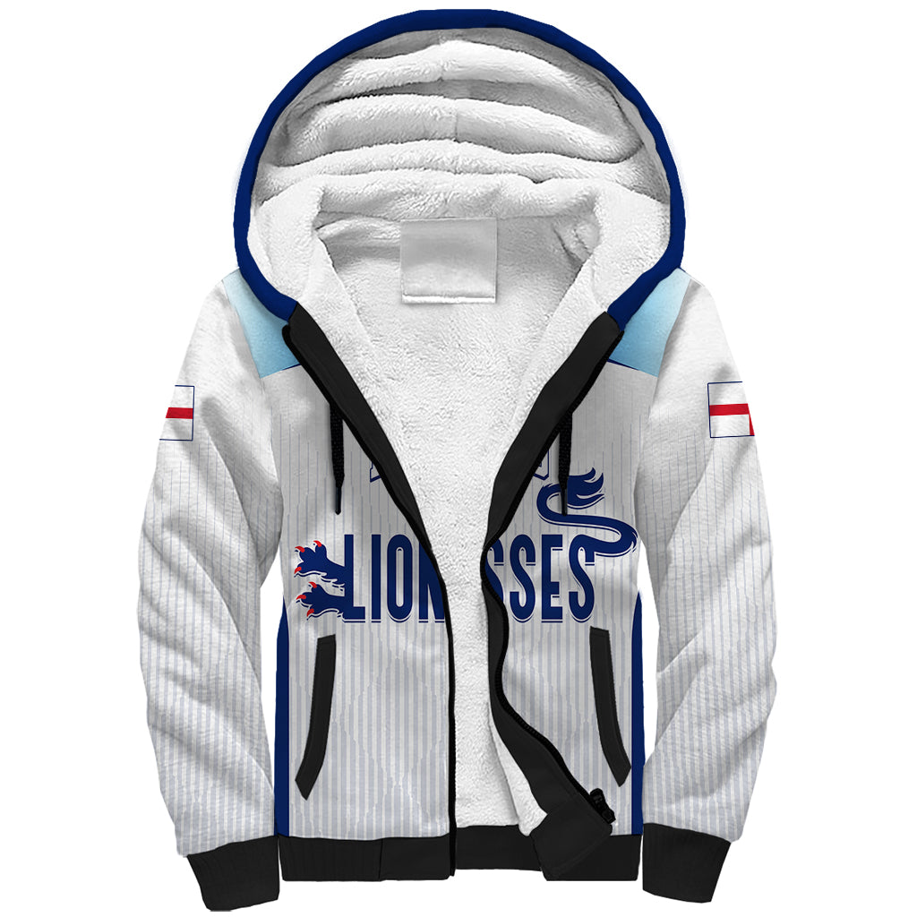 Personalised England Football Sherpa Hoodie The Lionesses Women World Cup 2023 - Wonder Print Shop